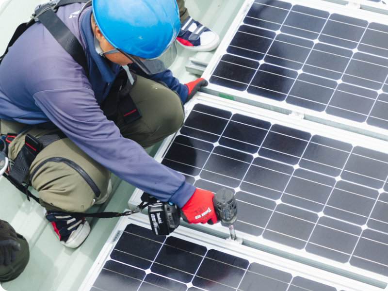 太陽光設置の様子